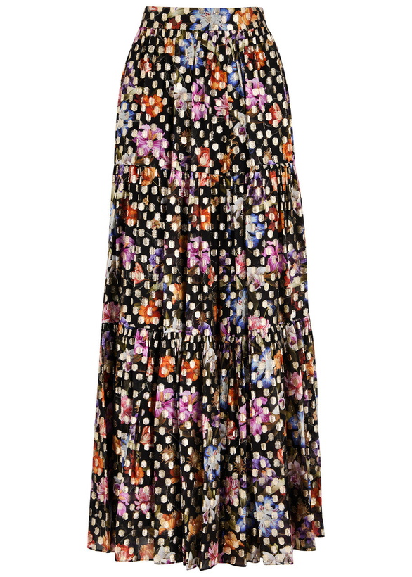 Photo: Borgo DE Nor Frey Floral-print Chiffon Maxi Skirt Multicoloured