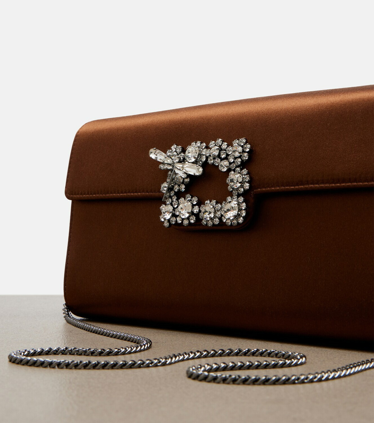 Roger Vivier Embellished Small satin clutch