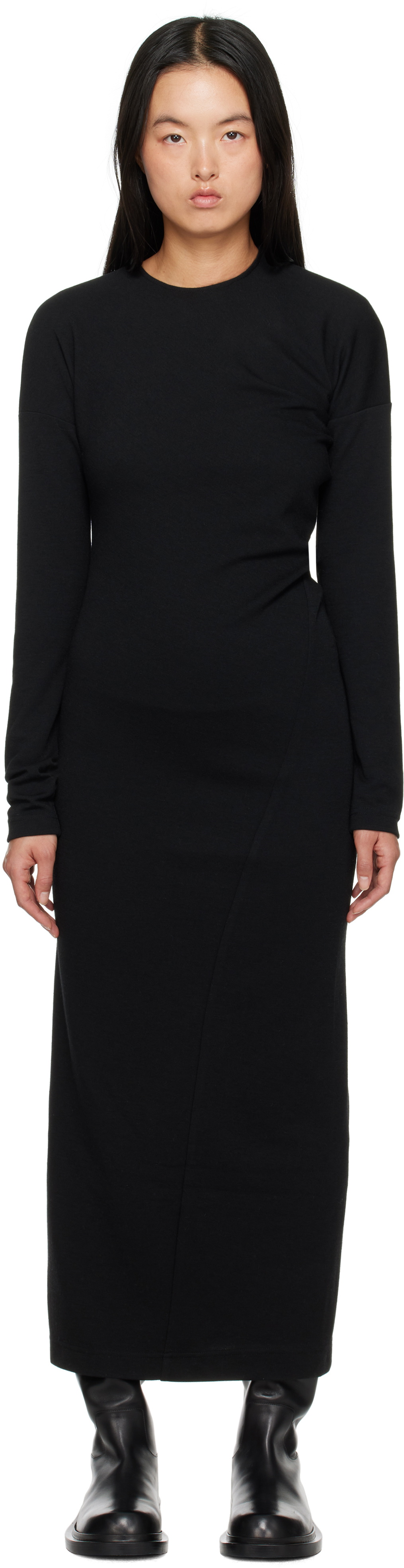 black dresses to wear with boots Ted Baker Women's Jersey Midi Dress - Black - Size XS