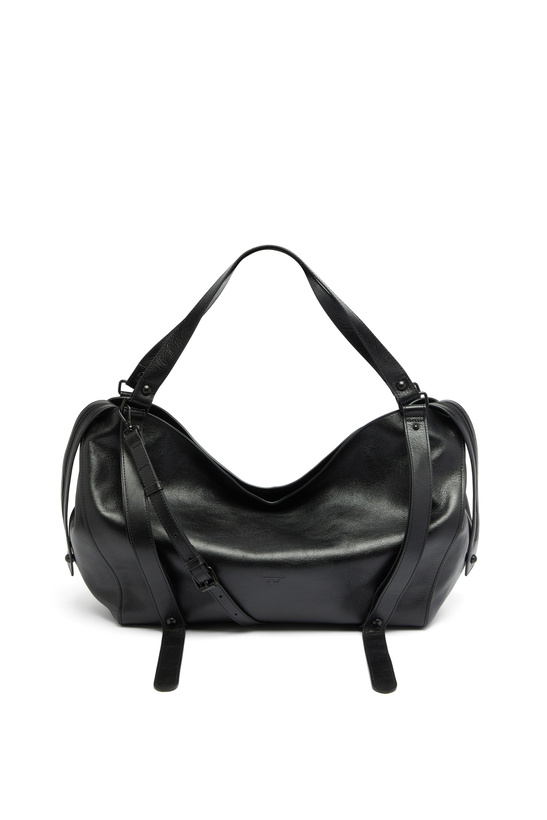 Photo: Diesel D-One-Large top-handle bag in leather - Handbags - Unisex - Black