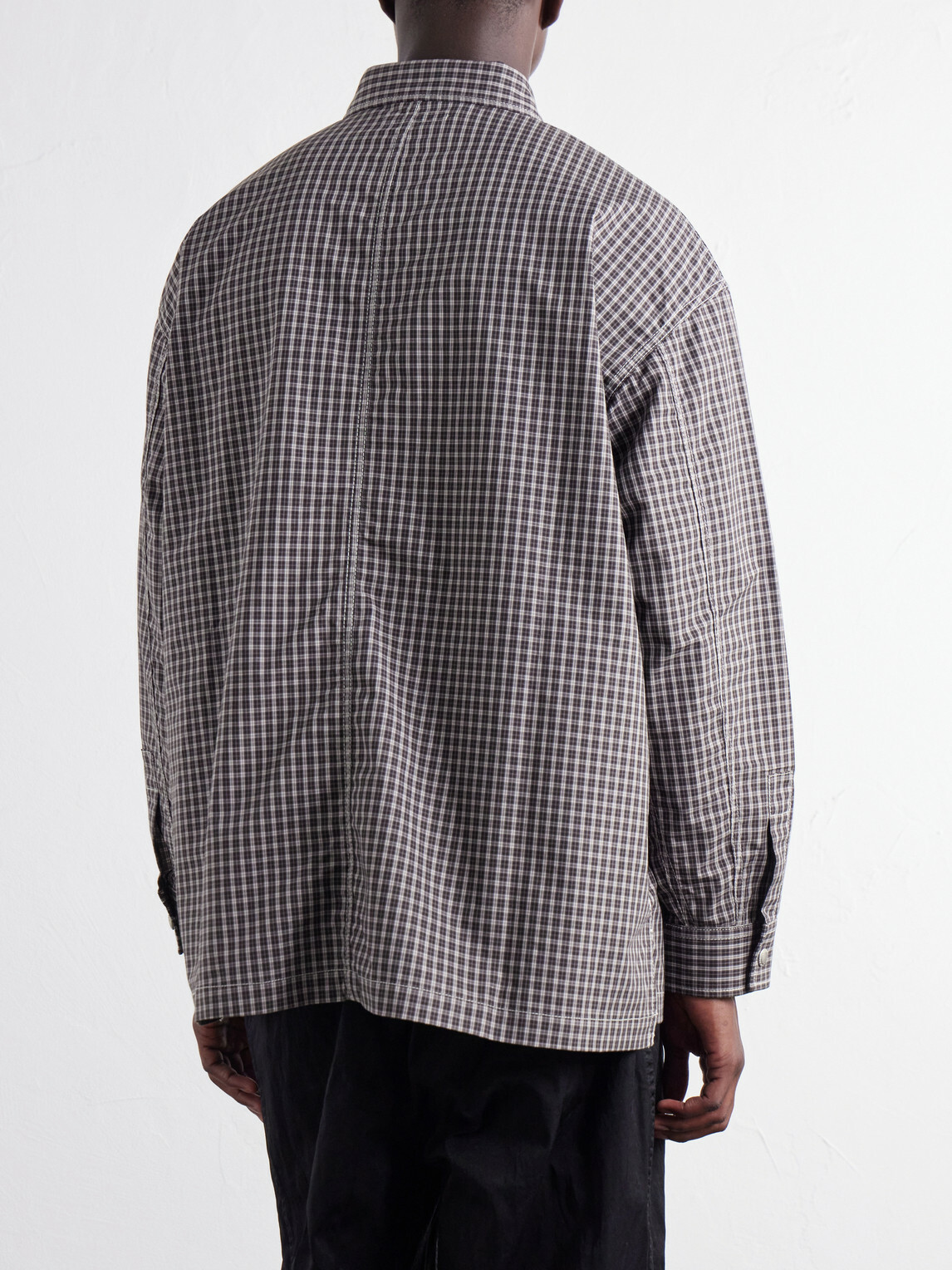 COMME DES GARÇONS HOMME - Checked Cotton-Shell Overshirt - Black