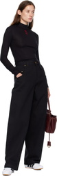 WILLY CHAVARRIA Black Tapered Bad Girl Jeans