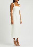 Odd Muse Ultimate Muse Embellished Stretch-crepe Midi Dress Elegant day Dress, White UK8-10 / S