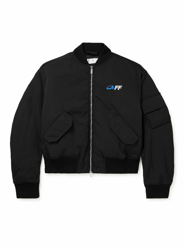 Photo: Off-White - Embroidered Printed Padded Shell Bomber Jacket - Black