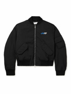 Off-White - Embroidered Printed Padded Shell Bomber Jacket - Black