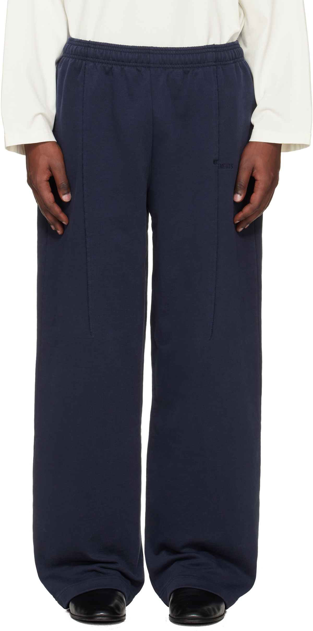 VETEMENTS Navy Cut Sweatpants