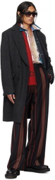Vivienne Westwood Red & Black Double Face Single Orb Scarf