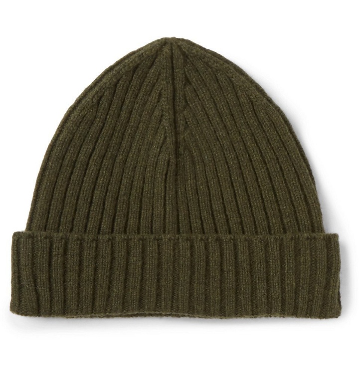 Photo: Officine Generale - Ribbed Cashmere Beanie - Men - Green