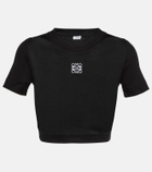 Loewe - Anagram ribbed-knit cotton crop top