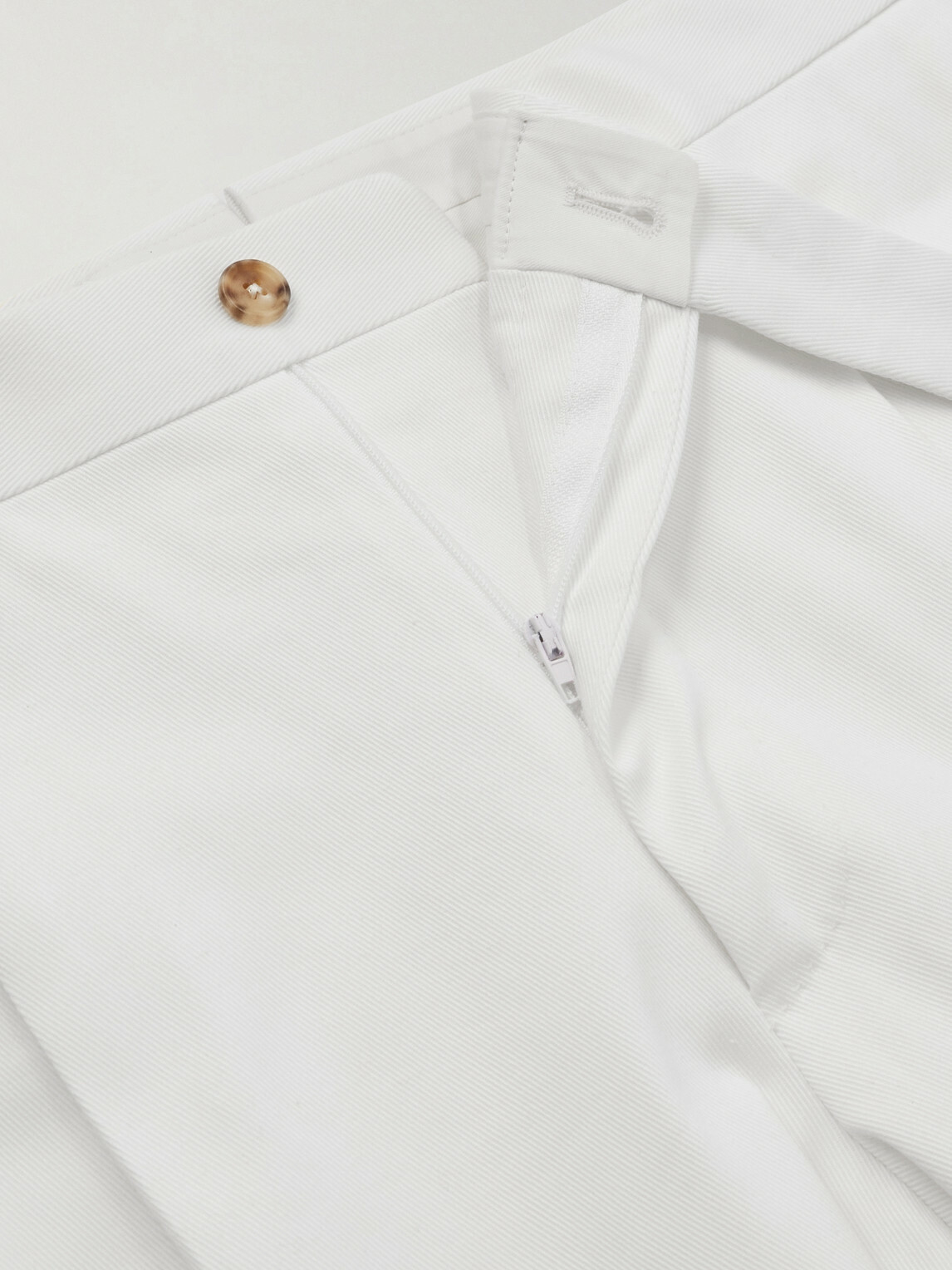 De Petrillo - Straight-Leg Cotton-Blend Twill Trousers - White