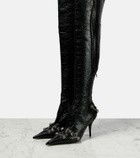 Balenciaga - Cagole leather over-the-knee boots