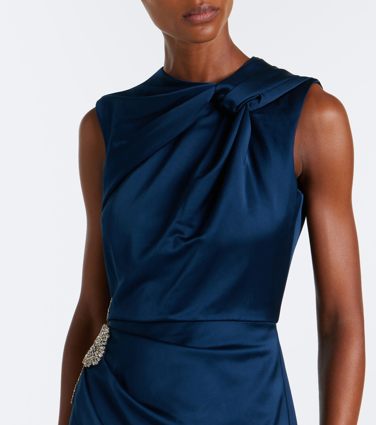 Erdem Embellished satin gown