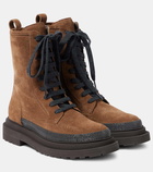 Brunello Cucinelli Suede combat boots