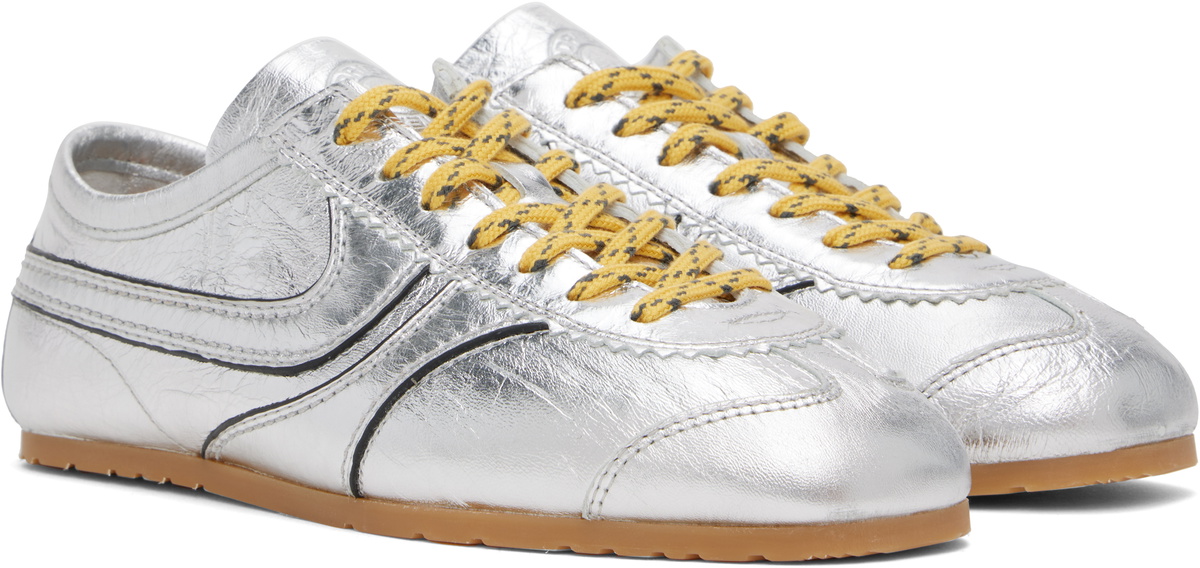 Dries Van Noten Silver Metallic Sneakers