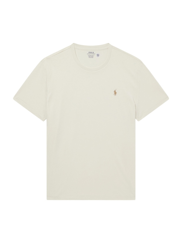 Photo: Polo Ralph Lauren - Logo-Embroidered Cotton-Jersey T-Shirt - Neutrals