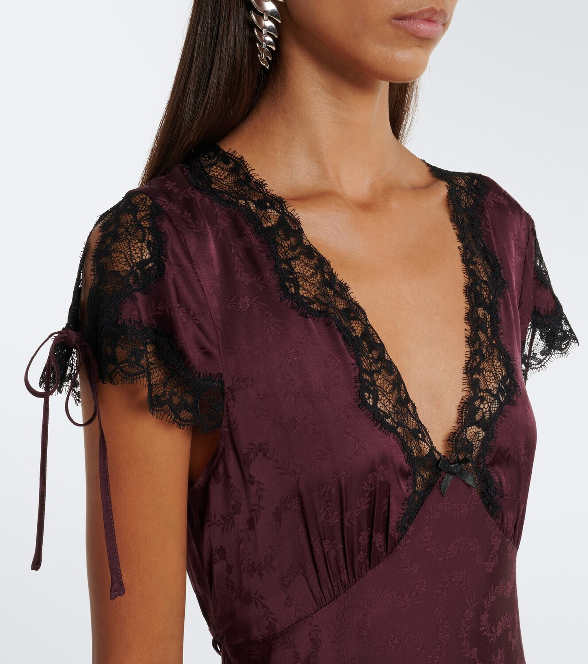 Rixo Fern satin jacquard midi dress