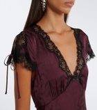 Rixo Fern satin jacquard midi dress
