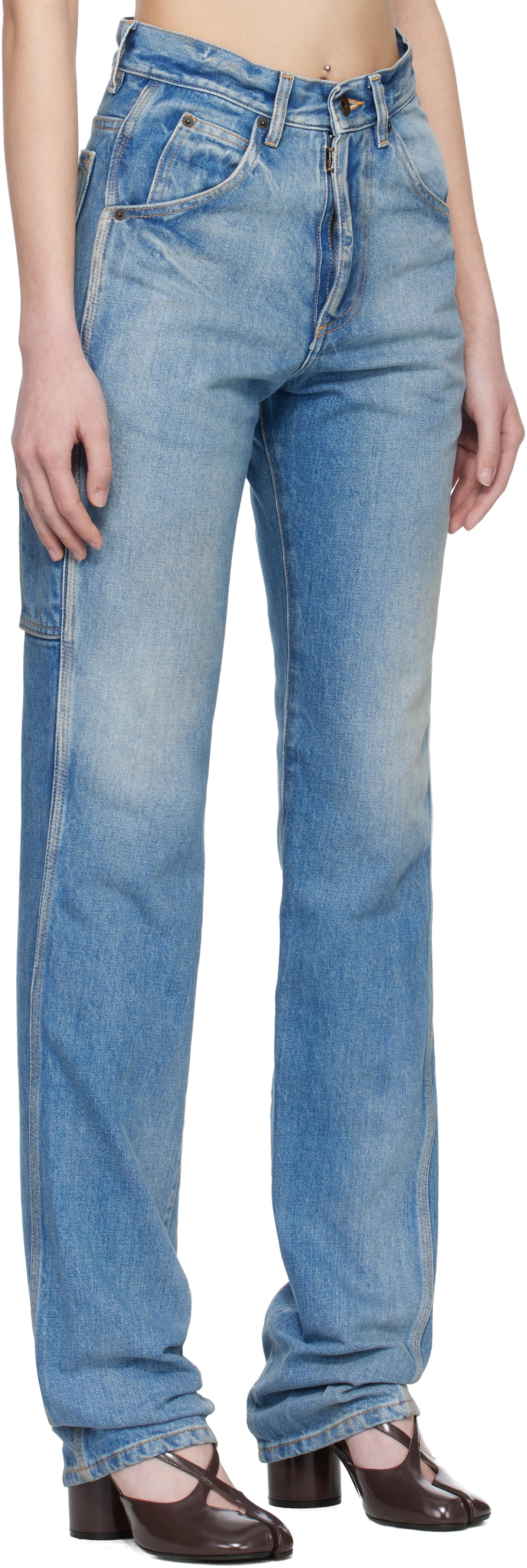 Maison Margiela Blue Straight-Leg Jeans