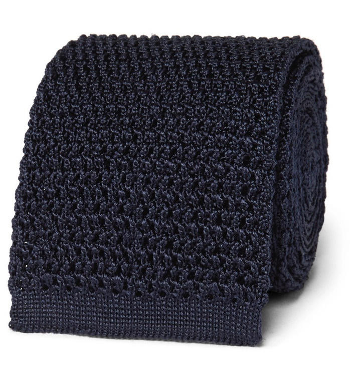 Photo: TOM FORD - 7.5cm Knitted Silk Tie - Men - Navy