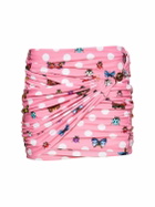 VERSACE - Butterfly Printed Jersey Mini Skirt