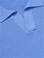 Sunspel - Knitted Cotton Polo Shirt - Blue