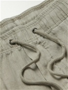 James Perse - Straight-Leg Garment-Dyed Linen-Canvas Drawstring Trousers - Gray