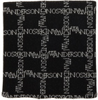 JW Anderson Black Logo Grid Neckband Scarf