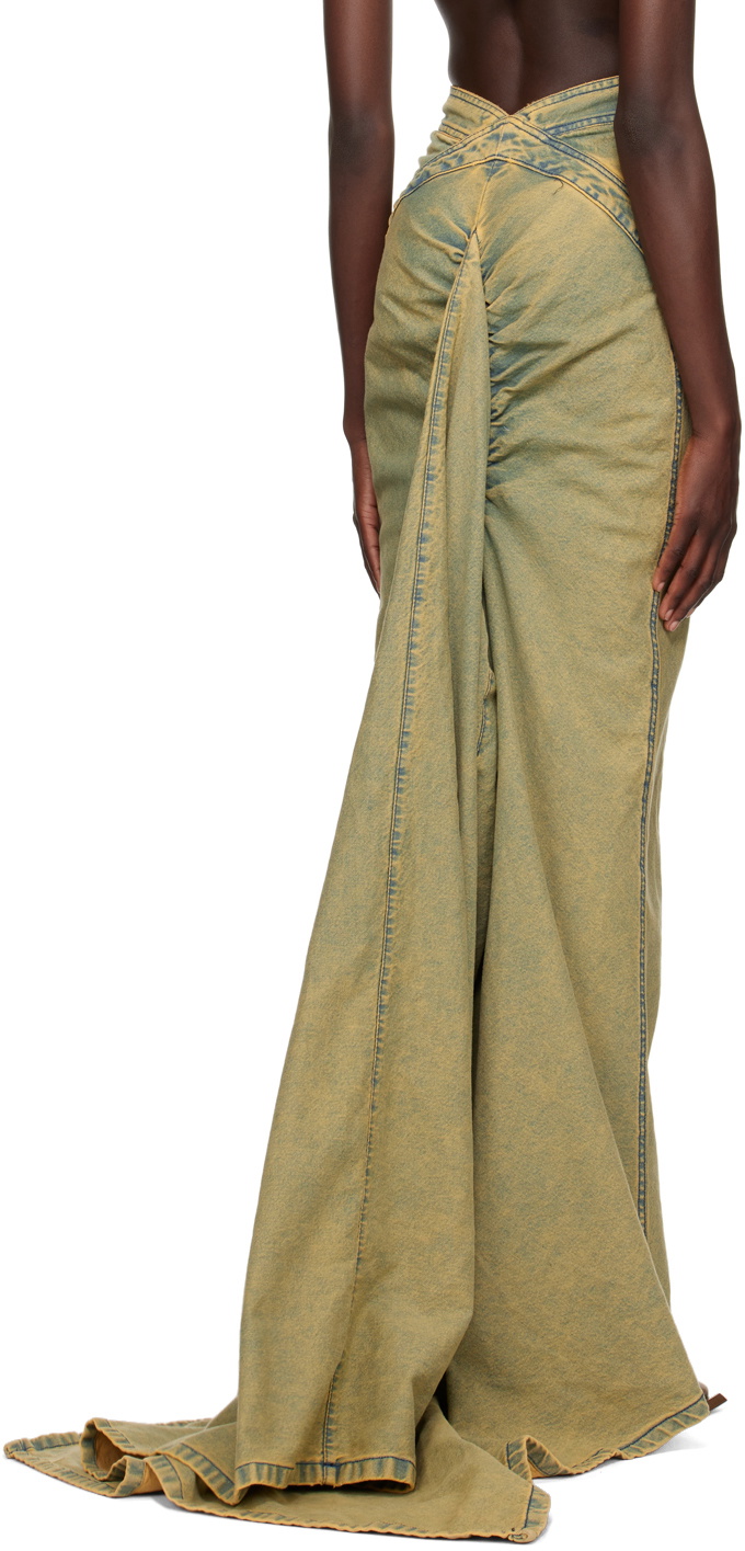 Masha Popova Blue & Yellow Trail Maxi Skirt