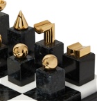 L'Objet - Gold-Plated and Stone Chess Set - Black
