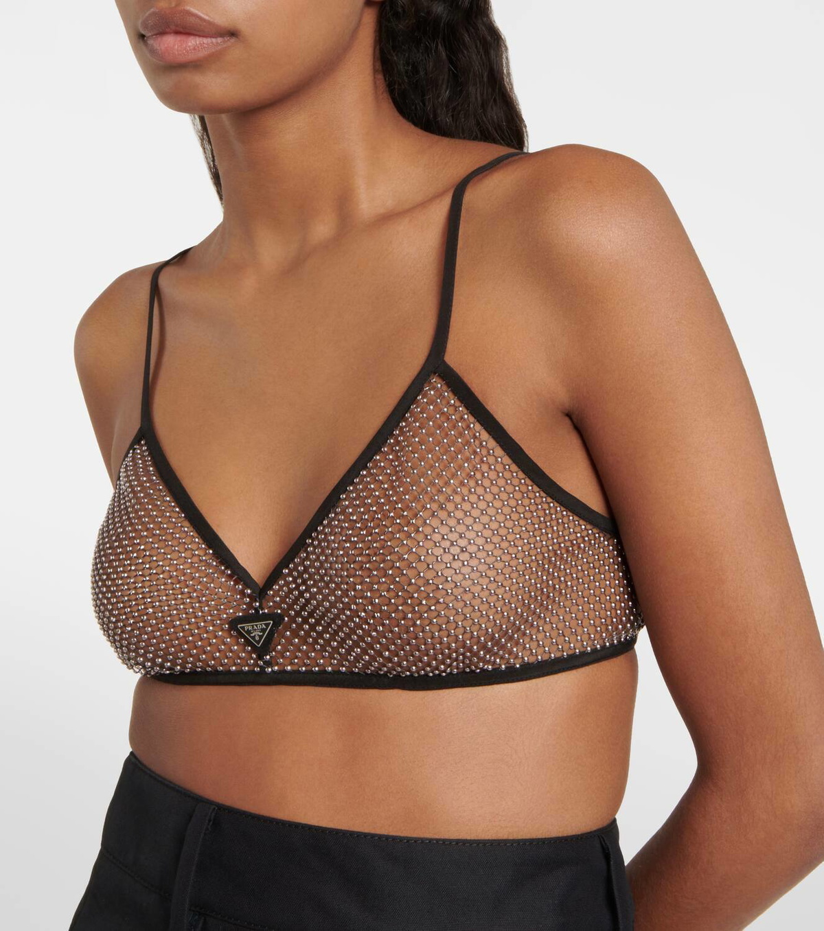 Prada Logo embellished bralette