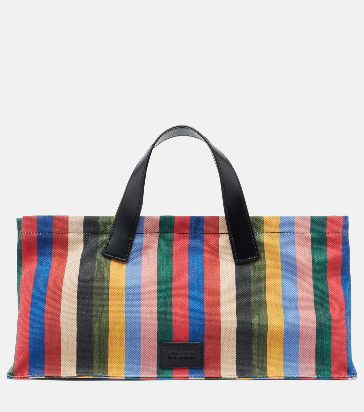 Staud Port Medium striped canvas tote bag