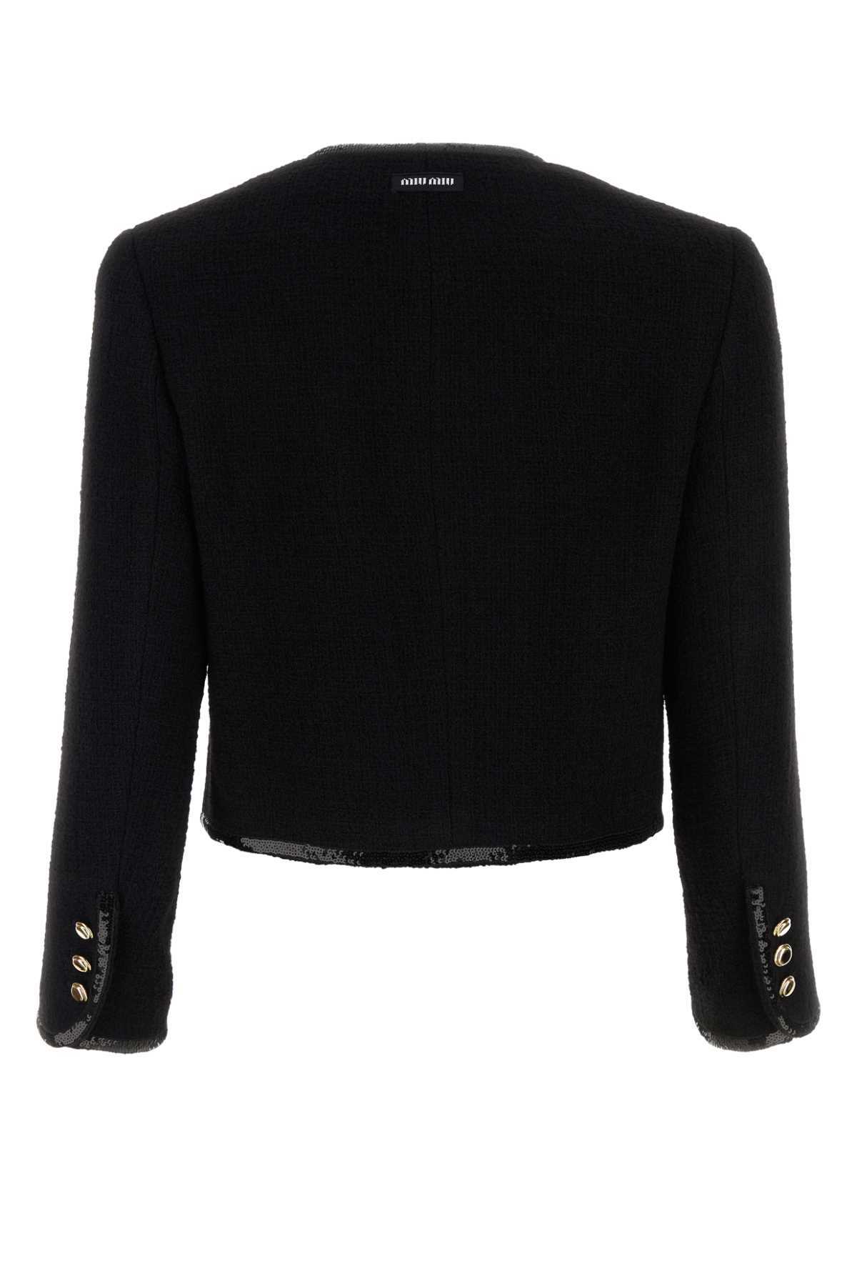 Miu Miu 1990s dark grey melton wool interior card pocket three button blazer 44