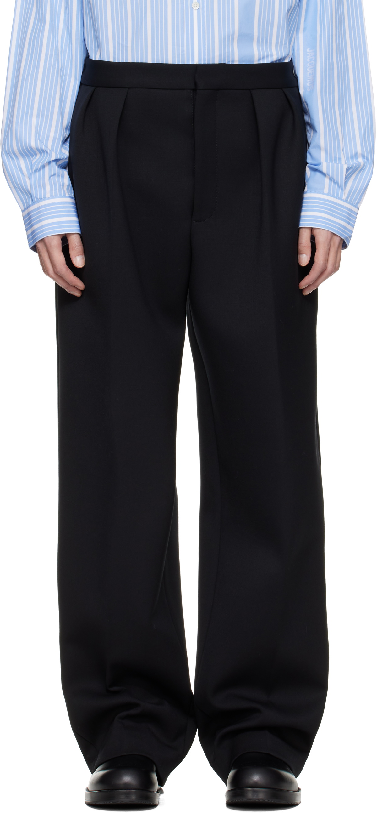 JACQUEMUS Gray Les Sculptures 'Le pantalon Salti' Trousers Jacquemus