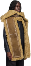 Burberry Brown Hooded Shearling Scarf