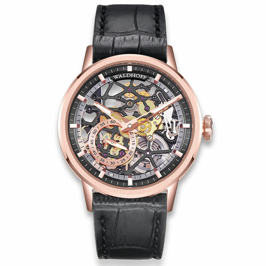Waldhoff Pioneer Automatic Black Dial Mens Watch Waldhoff Pioneer RG Obsidian