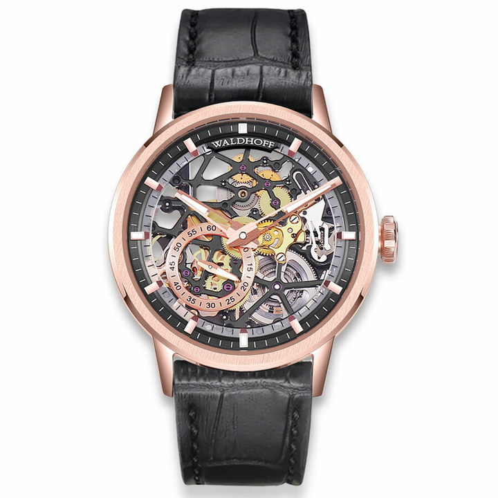 Photo: Waldhoff Pioneer Automatic Black Dial Mens Watch Waldhoff Pioneer RG Obsidian