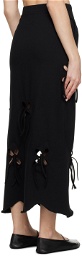 J.Kim SSENSE Exclusive Black Petal Midi Skirt