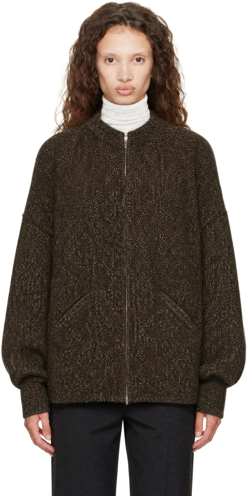 Cordera Brown Speckled Zip Jacket