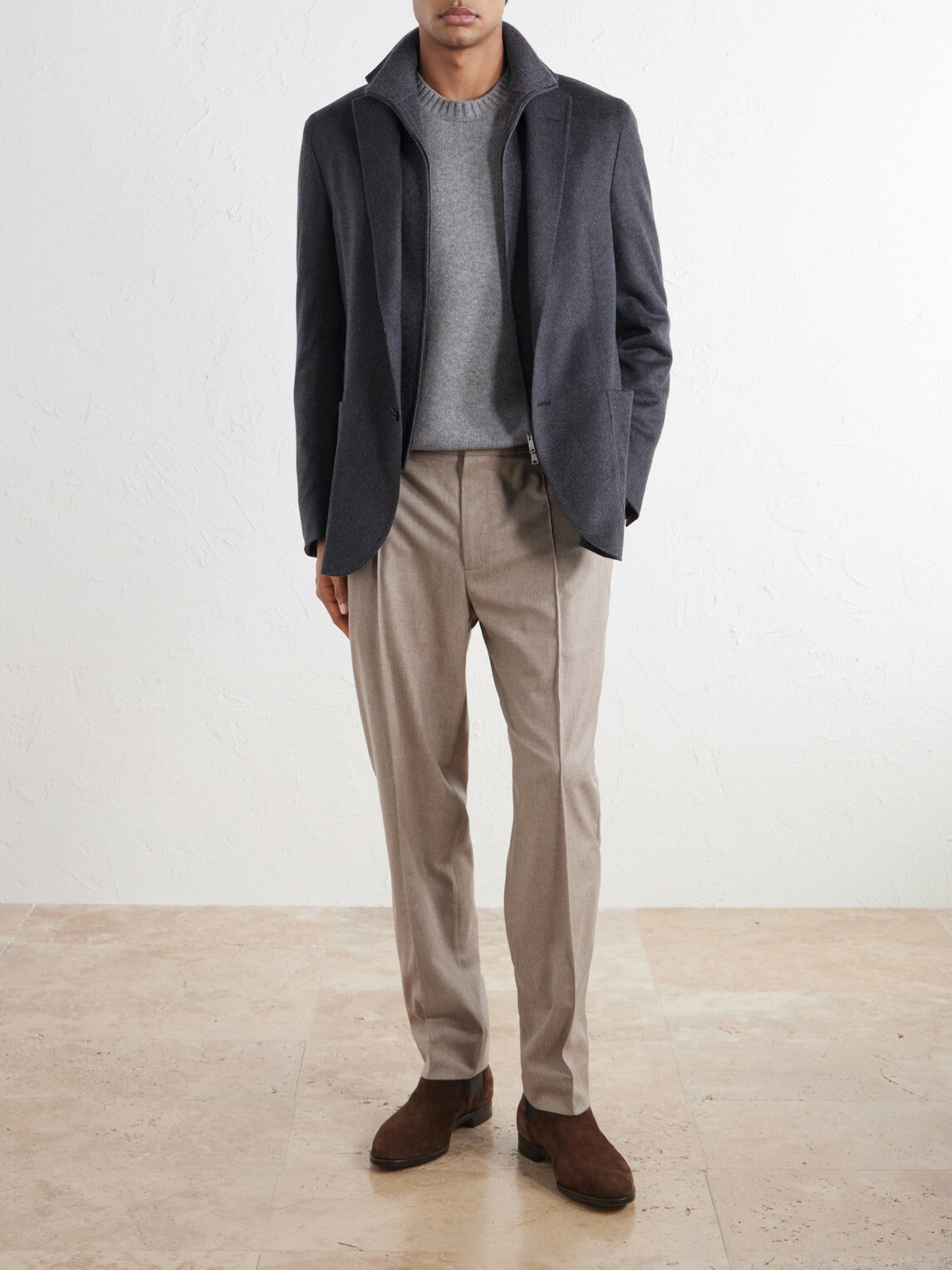 Zegna - Straight-Leg Wool, Cashmere and Silk-Blend Trousers - Brown
