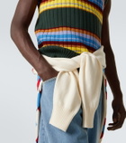 Dries Van Noten Striped cotton and wool sweater vest