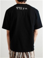 KAPITAL - Printed Cotton-Jersey T-Shirt - Black