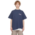 Balenciaga Navy Political Campaign Double T-shirt