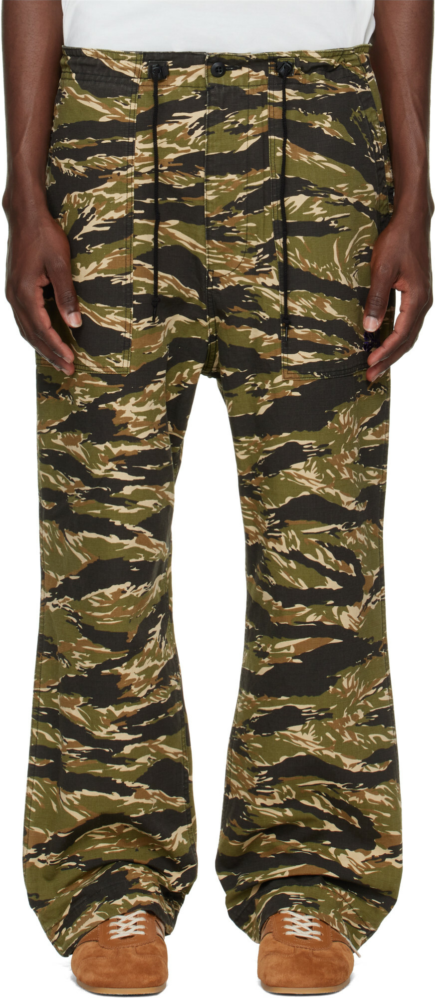 NEEDLES Khaki Cotton Ripstop Camo String Fatigue Trousers