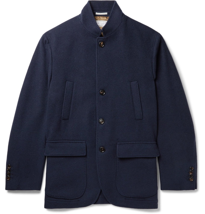 Photo: Brunello Cucinelli - Wool and Cashmere-Blend Jacket - Blue