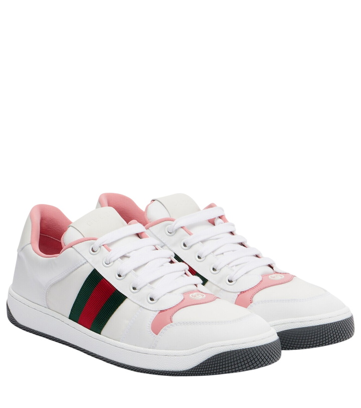 Photo: Gucci Screener leather-trimmed sneakers