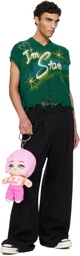 doublet Green Airbrush Recycled Cotton Knit Vest