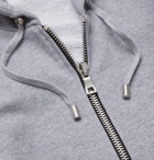 Balmain - Slim-Fit Logo-Embossed Mélange Loopback Cotton-Jersey Zip-Up Hoodie - Gray