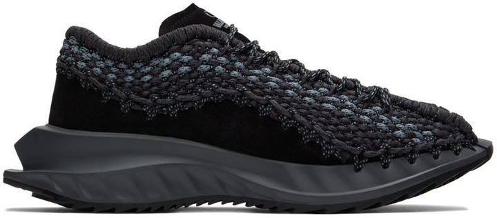 Photo: Valentino Garavani Black & Gray Crotchet Sneakers