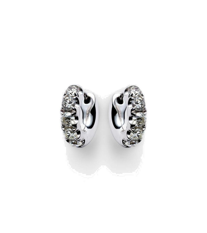 Photo: Roxanne First Super Duper 14kt white gold hoop earrings with diamonds