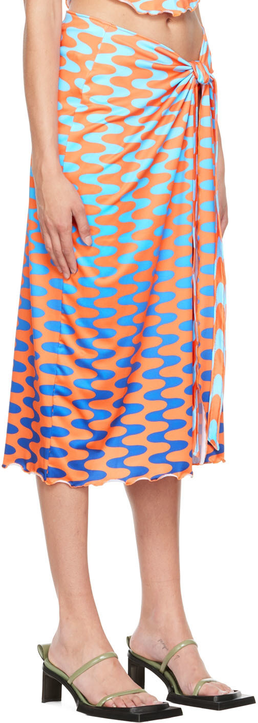 FENSI SSENSE Exclusive Orange & Blue Midi Skirt